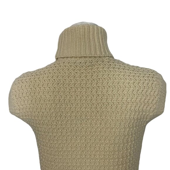 Madewell Textured Turtleneck Sweater Vest XS Ecru Cream Relaxed Fall Heritage - Picture 8 of 12